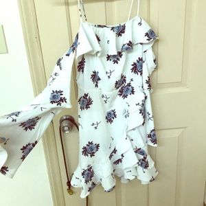 Fun long sleeve cold shoulder dress